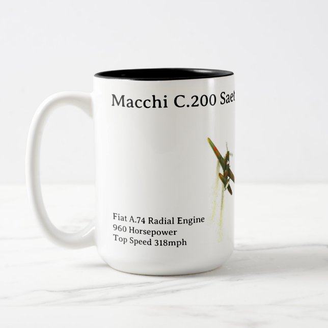 Macchi C.200 Saetta-flygplan mugg (Vänster)