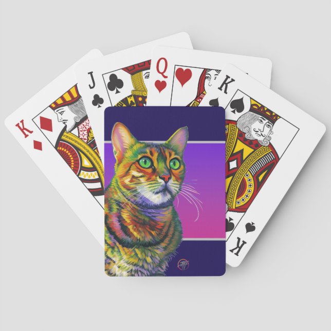 Macchi Kattunge Tittar på dig i misstro Casinokort (Baksidan)