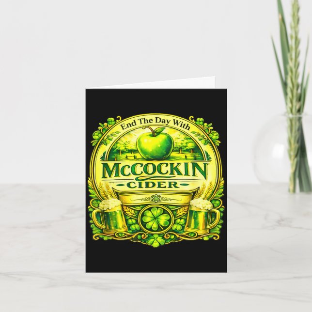 Maccockin cider rolig st patricks dag  kort (Framsida)