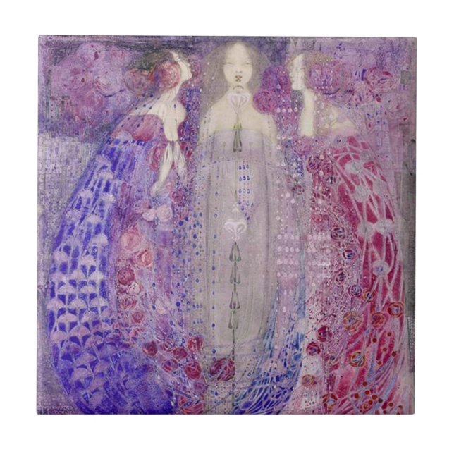 MacDonald Art nouveau de tre Parfymerna Kakelplatta (Framsidan)