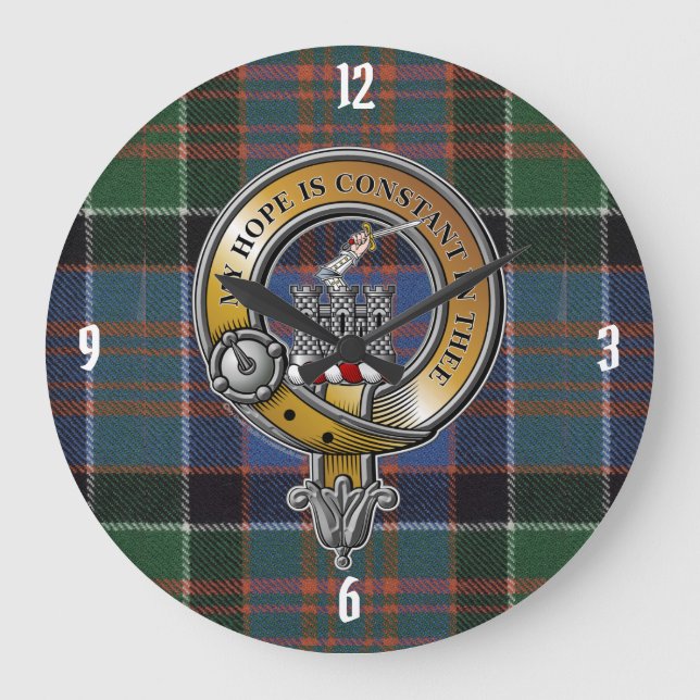 MacDonald Clanranald Tartan & Badge Stor Klocka (Framsida)