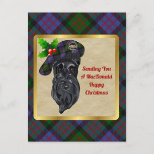 MacDonald Klan Badge & Tartan Julvykort Vykort