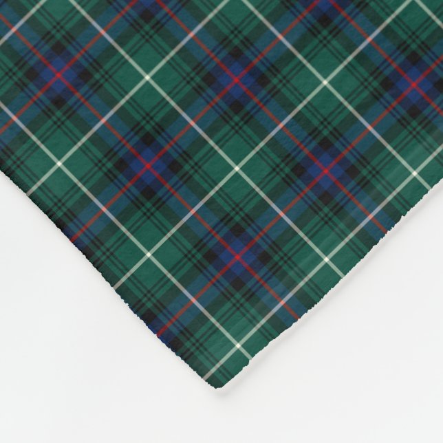 MacDonald Klan Forest Grönt and Royal Blue Tartan Fleecefilt (Hörn)
