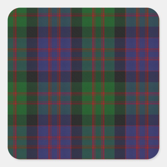 MacDonald Klan Tartan Fyrkantigt Klistermärke (Framsida)