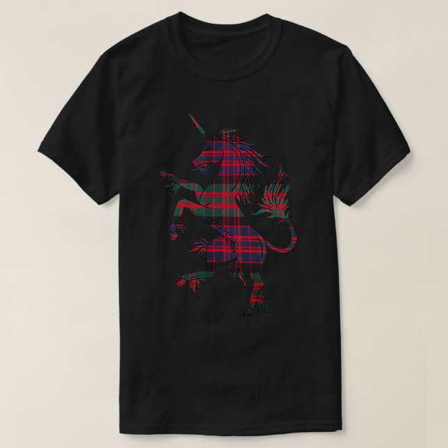 MacDonald Modern Tartan Unicorn T Shirt (Design framsida)
