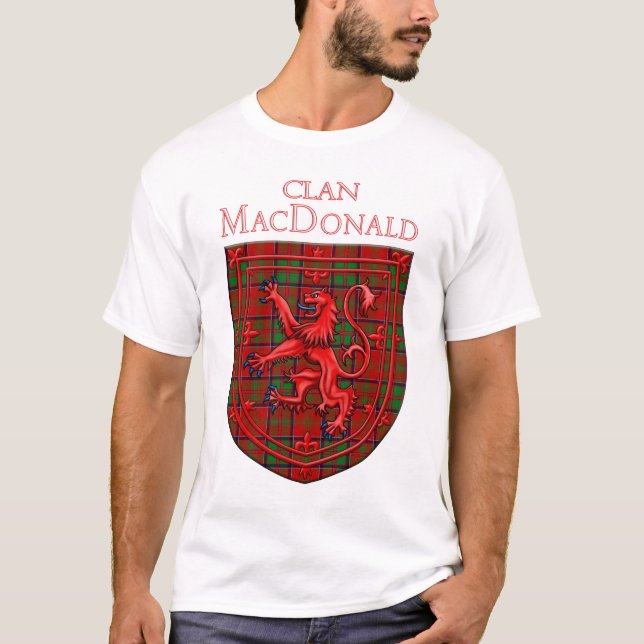 MacDonald of Glencoe Tartan Scottish Plaid T Shirt (Framsida)