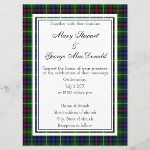 MacDonald of the Isles Scottish Wedding Investigat Inbjudningar