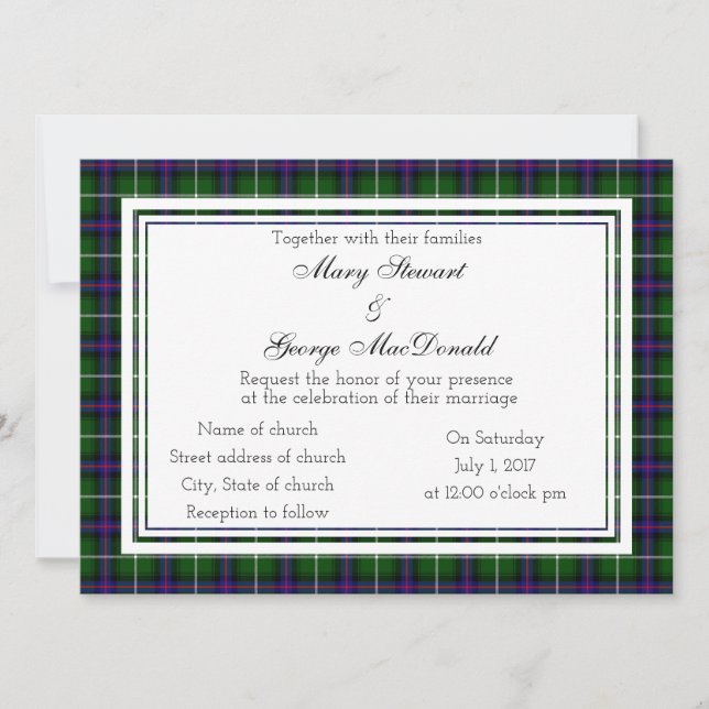 MacDonald of the Isles Scottish Wedding Investigat Inbjudningar (Framsida)