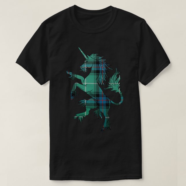 MacDonald of the Isles Tartan Unicorn T Shirt (Design framsida)