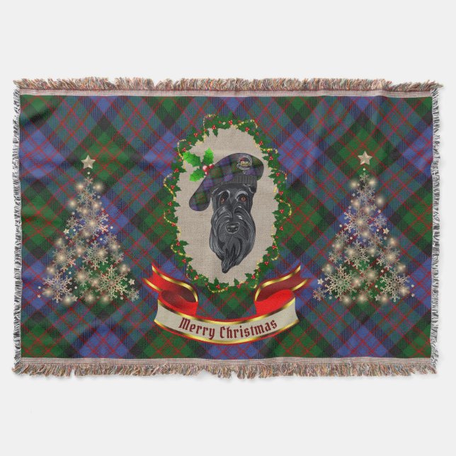 MacDonald Scottie Hund jul Throw Blanket Filt (Framsidan)