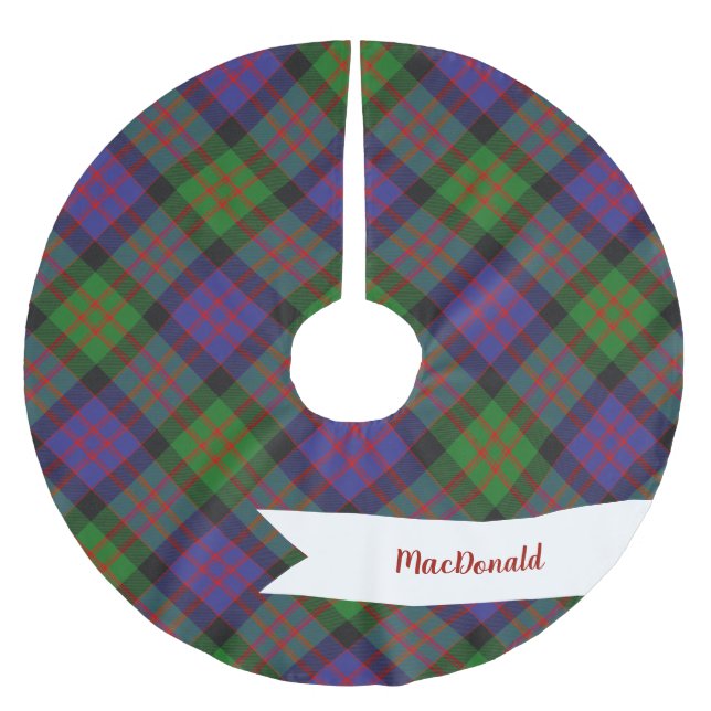 MacDonald Scottish Klan Tartan Plaid Mönster Julgransmatta Borstad Polyester (Framsidan)