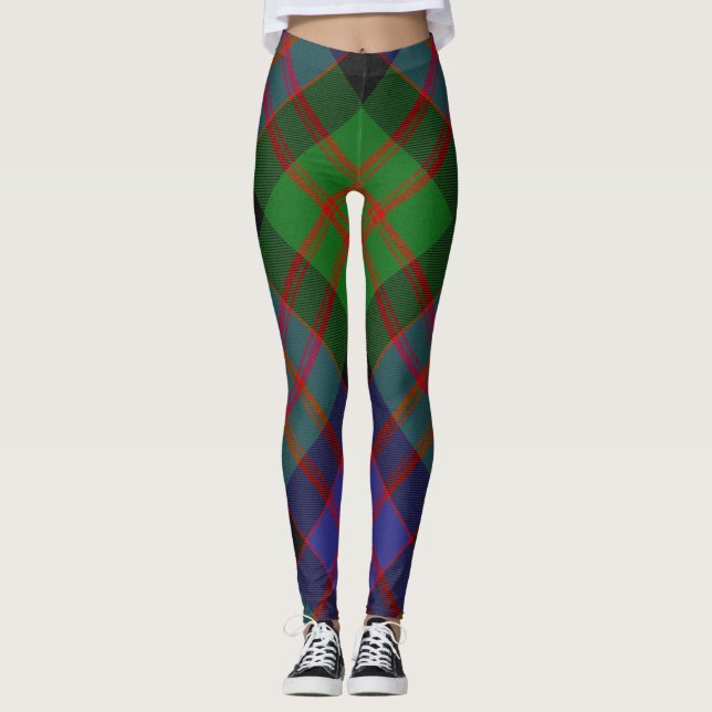 MacDonald Scottish Klan Tartan Plaid Mönster Leggings (Framsida)