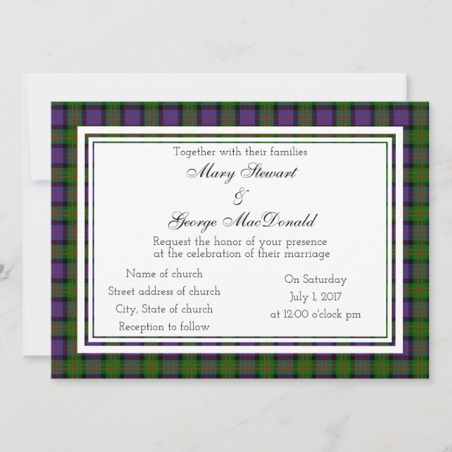 MacDonald Scottish Wedding-inbjudan Inbjudningar (Framsida)