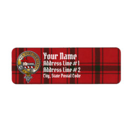 MacDonald Sleet Tartan & Badge Returadress Etikett
