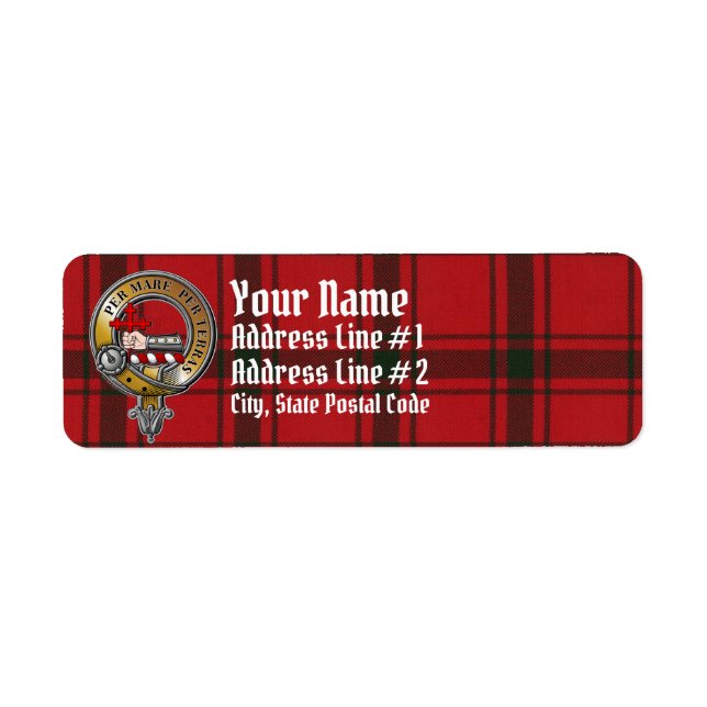 MacDonald Sleet Tartan & Badge Returadress Etikett (Framsidan)