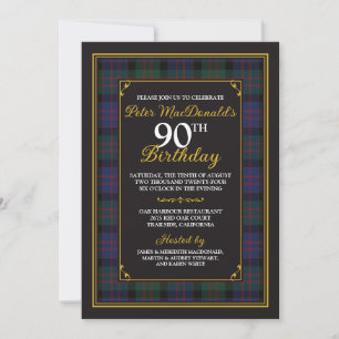 MacDonald Tartan 90:e födelsedagsinbjudan Inbjudningar