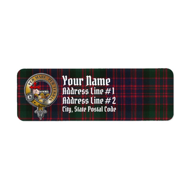 MacDonald Tartan & Badge Returadress Etikett (Framsidan)