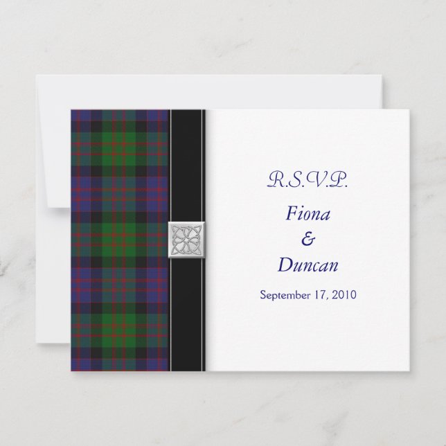 MacDonald Tartan Celtic Bröllopssvarskort OSA Kort (Framsida)