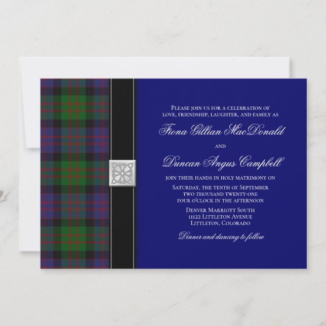 MacDonald Tartan Celtic Wedding bjudande Inbjudningar (Framsida)