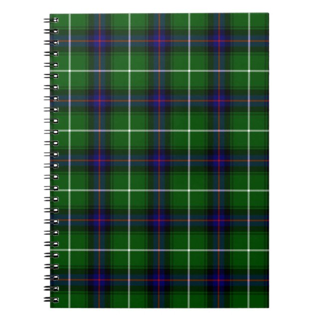 MacDonald tartan grönt blue plaid Anteckningsbok Med Spiral (Framsidan)