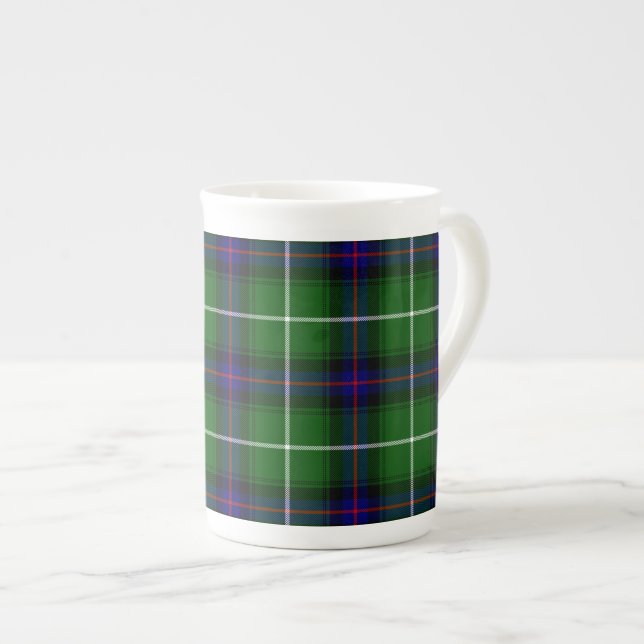 MacDonald tartan grönt blue plaid Benporslin Mugg (Framsida höger)