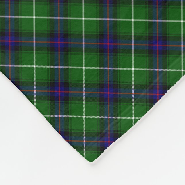 MacDonald tartan grönt blue plaid Fleecefilt (Hörn)