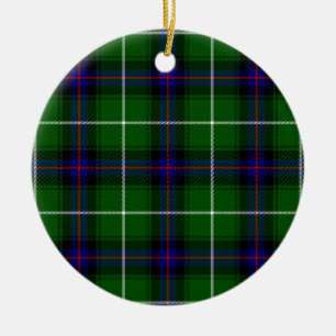 MacDonald tartan grönt blue plaid Julgransprydnad Keramik