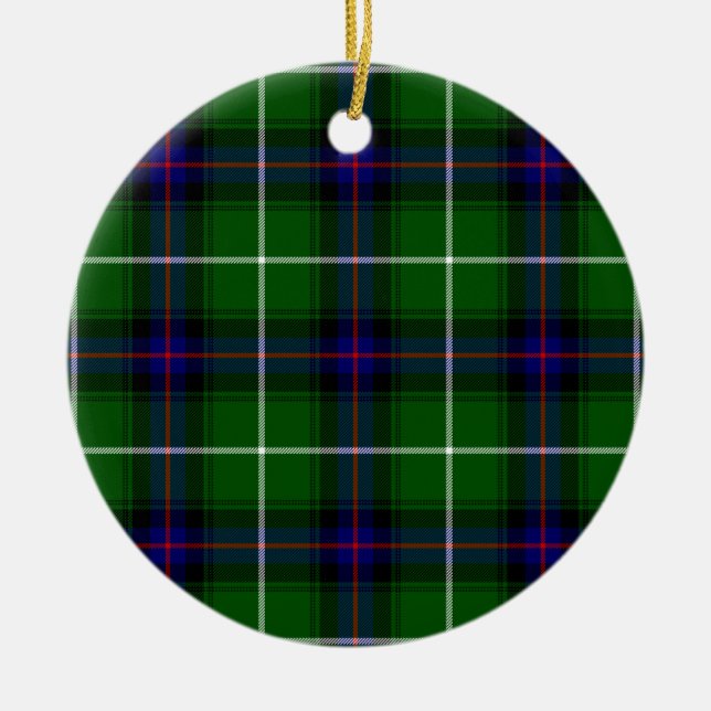 MacDonald tartan grönt blue plaid Julgransprydnad Keramik (Framsidan)