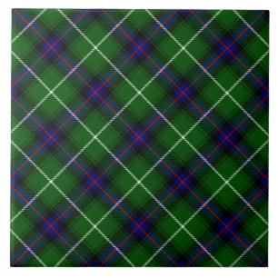 MacDonald tartan grönt blue plaid Kakelplatta