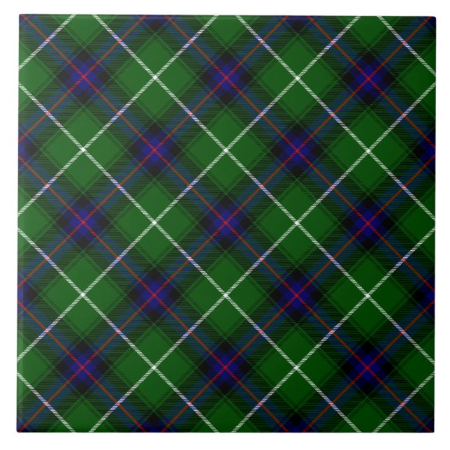 MacDonald tartan grönt blue plaid Kakelplatta (Framsidan)