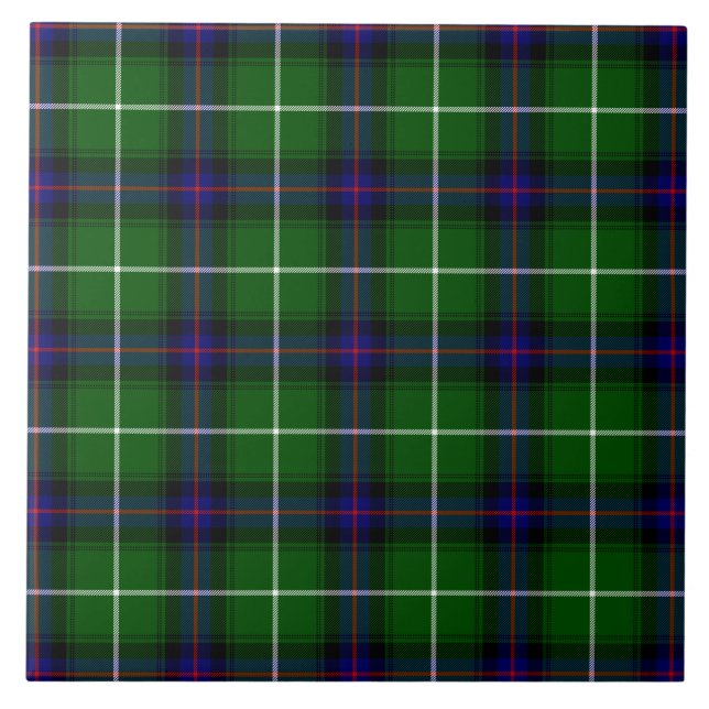 MacDonald tartan grönt blue plaid Kakelplatta (Framsidan)