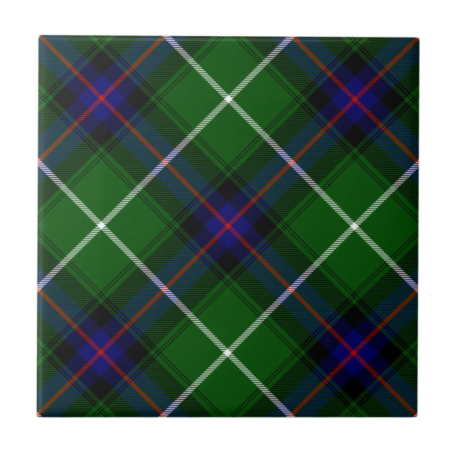 MacDonald tartan grönt blue plaid Kakelplatta (Framsidan)