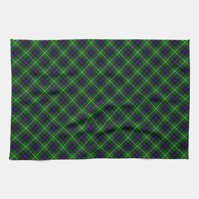 MacDonald tartan grönt blue plaid Kökshandduk (Horisontell)