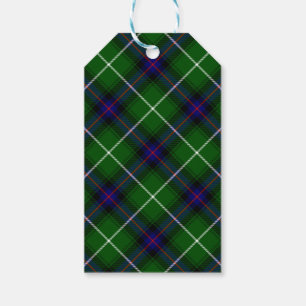 MacDonald tartan grönt blue plaid Presentetikett