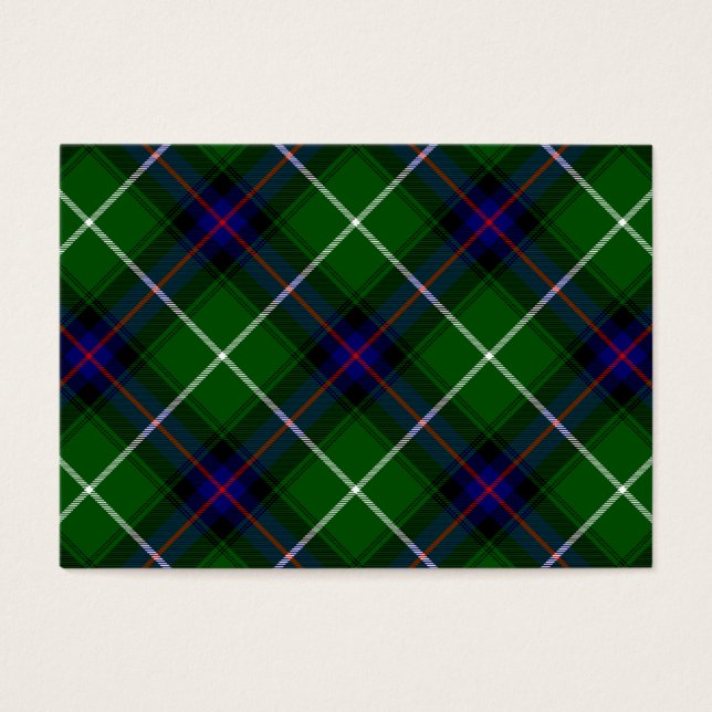 MacDonald tartan grönt blue plaid Visitkort (Framsidan)
