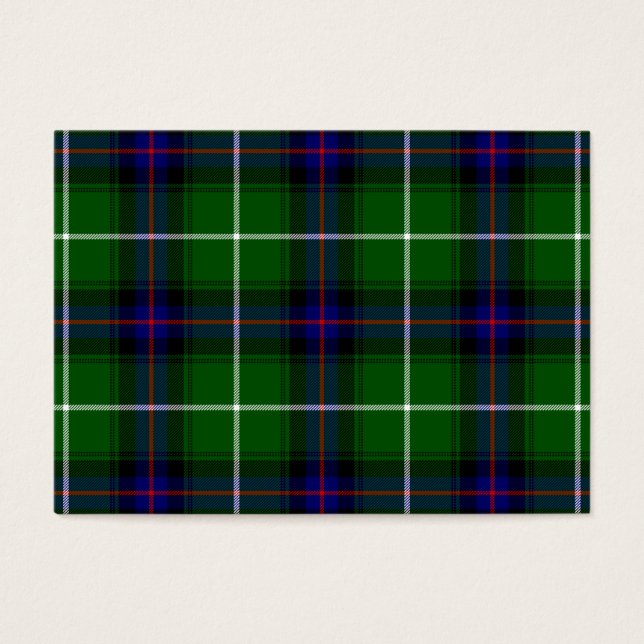 MacDonald tartan grönt blue plaid Visitkort (Framsidan)