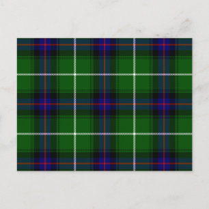 MacDonald tartan grönt blue plaid Vykort