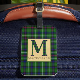 MacDonald Tartan Monogram M Bagagebricka