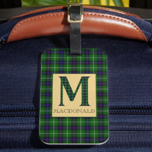 MacDonald Tartan Monogram M Bagagebricka