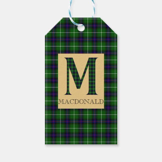 MacDonald Tartan Monogram M Presentetikett (Framsidan)
