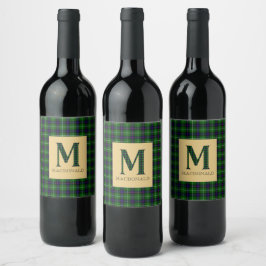MacDonald Tartan Monogram M Vinflaska Etikett