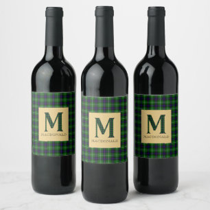MacDonald Tartan Monogram M Vinflaska Etikett