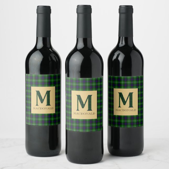 MacDonald Tartan Monogram M Vinflaska Etikett (Flaskor)