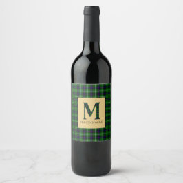 MacDonald Tartan Monogram M Vinflaska Etikett