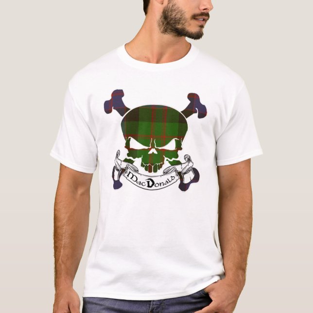 MacDonald Tartan Skull T Shirt (Framsida)
