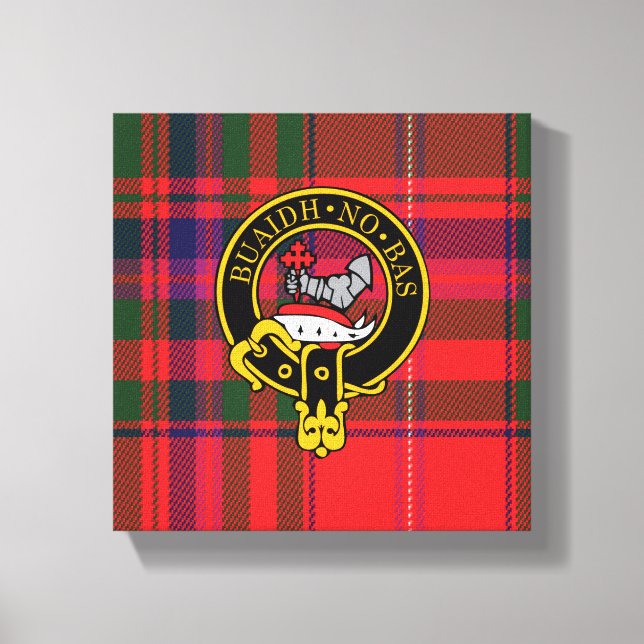 Macdougall Scottish Vapensköld och Tartan Kanvastr Canvastryck (Framsida)