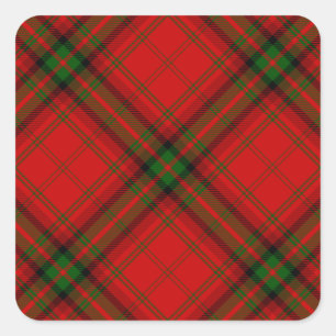 MacDougall tartan Red grönt plaid Fyrkantigt Klistermärke