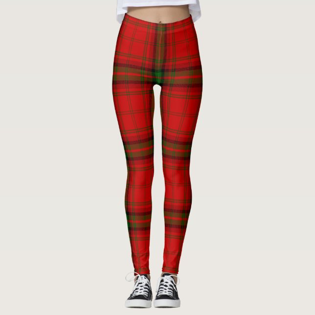 MacDougall tartan Red grönt plaid Leggings (Framsida)