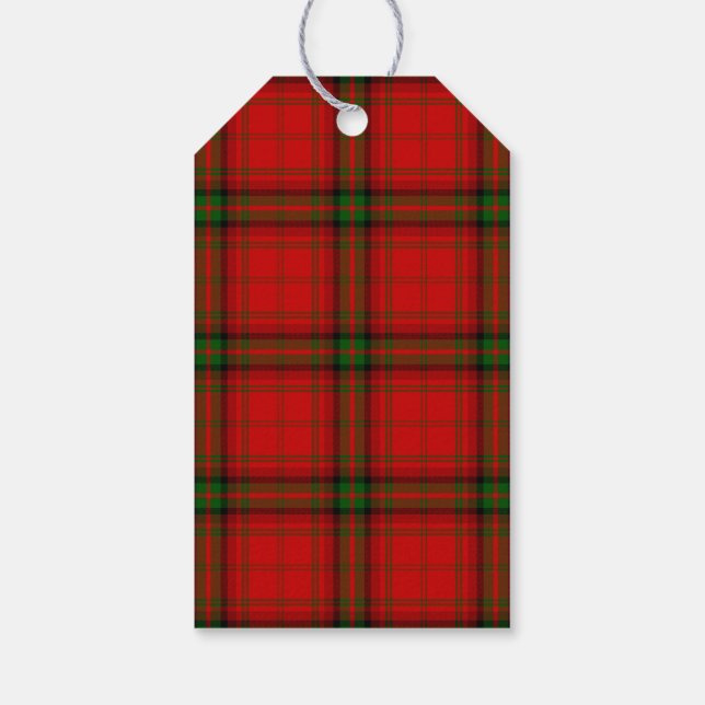 MacDougall tartan Red grönt plaid Presentetikett (Baksidan)