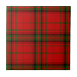 MacDougall-tartan röd grön rutig Kakelplatta